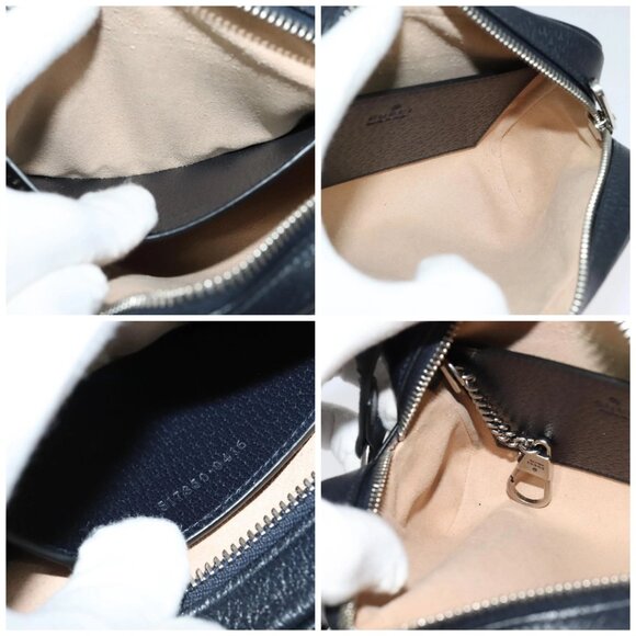 GUCCI GG Supreme Sherry Line Shoulder Bag PVC Navy Red Auth 135549 - Picture 15 of 16